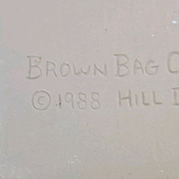 Brown Bag Cookie Art Mold Cat Girl Wearing Apron Giant Stamp Ceramic Vtg 1992 - Picture 10 of 13